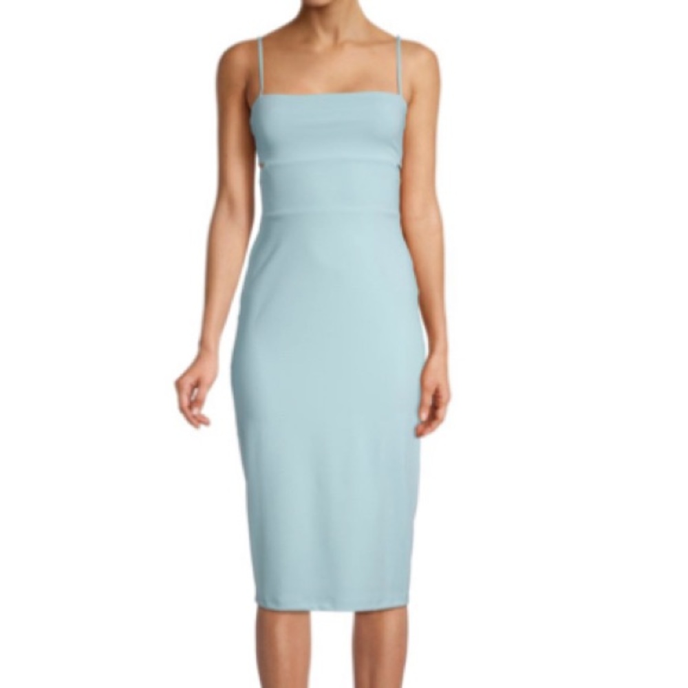 NWT Susana Monaco bandeau top with straps midi dress is bright blue